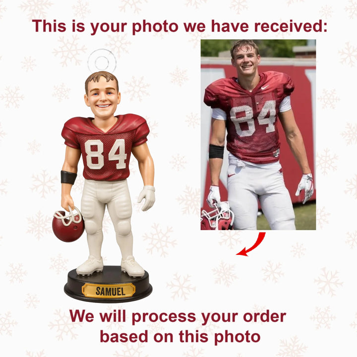 Leader Of The Play - Personalized Photo Ornament - Christmas Gift For Football Lovers AGP0QQ013