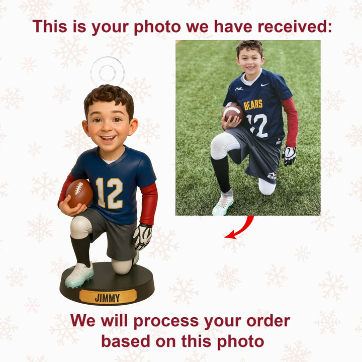 First Touch Down - Personalized Photo Ornament - Christmas Gift For Football Lovers AGP0QQ011