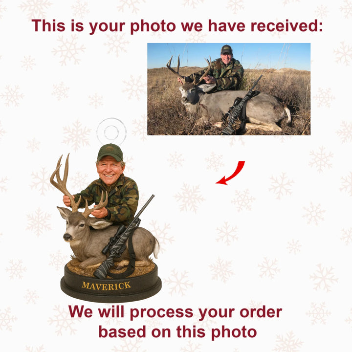 Deer Sniper - Personalized Photo Ornament - Christmas Gift For Hunting Lovers AGP0QQ005
