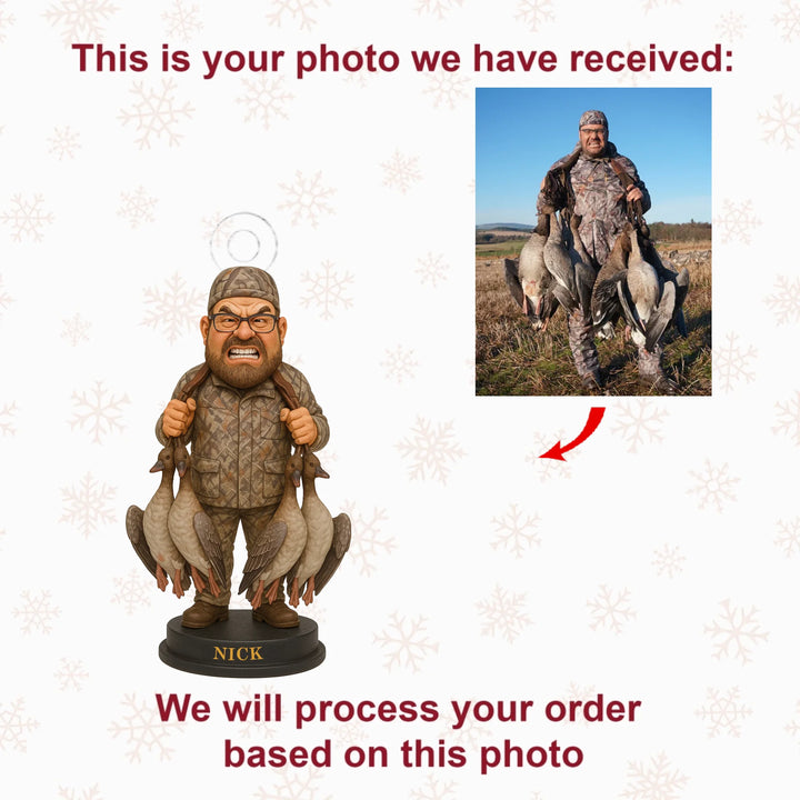 Goose Hunter Caricature- Personalized Photo Ornament - Christmas Gift For Hunting Lovers AGP0QQ003