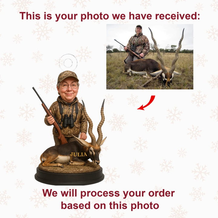 Hunter's Patience - Personalized Photo Ornament - Christmas Gift For Hunting Lovers AGP0QQ008