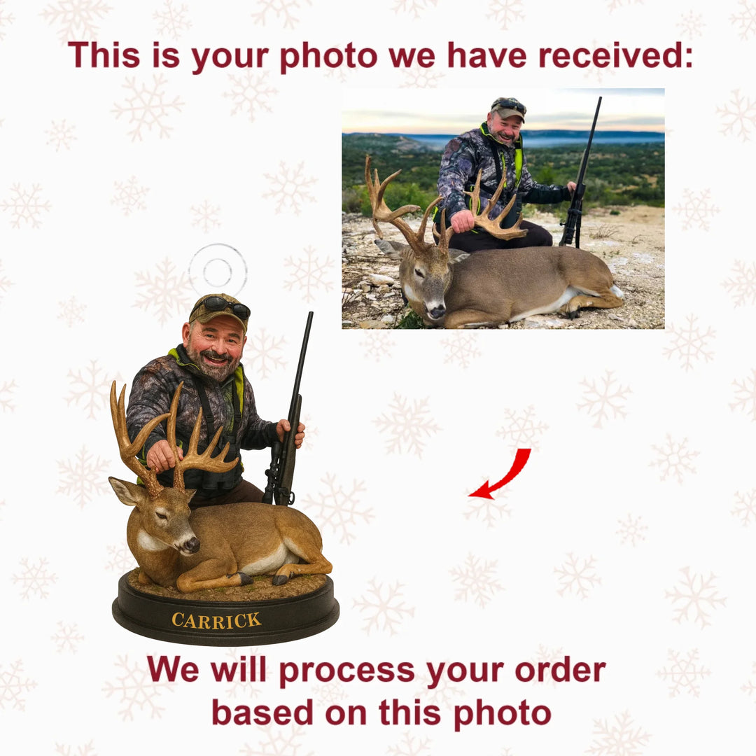 Hunter's Triumph - Personalized Photo Ornament - Christmas Gift For Hunting Lovers AGP0QQ007