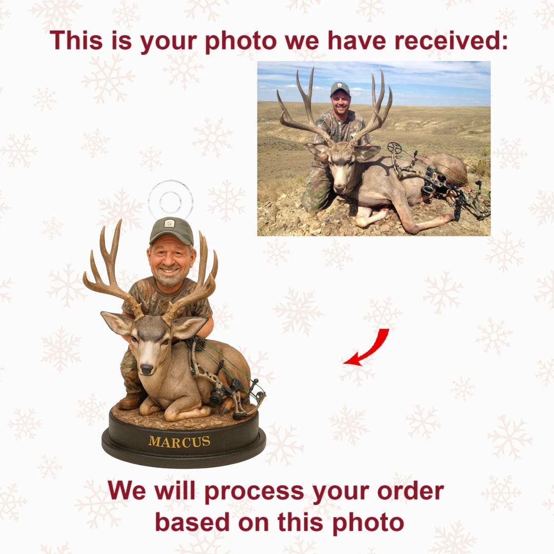 Hunter Buck - Personalized Photo Ornament - Christmas Gift For Hunting Lovers AGP0QQ001