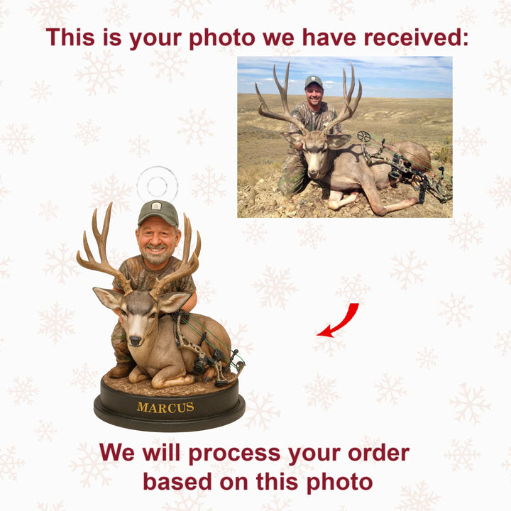Hunter Buck - Personalized Photo Ornament - Christmas Gift For Hunting Lovers AGP0QQ001