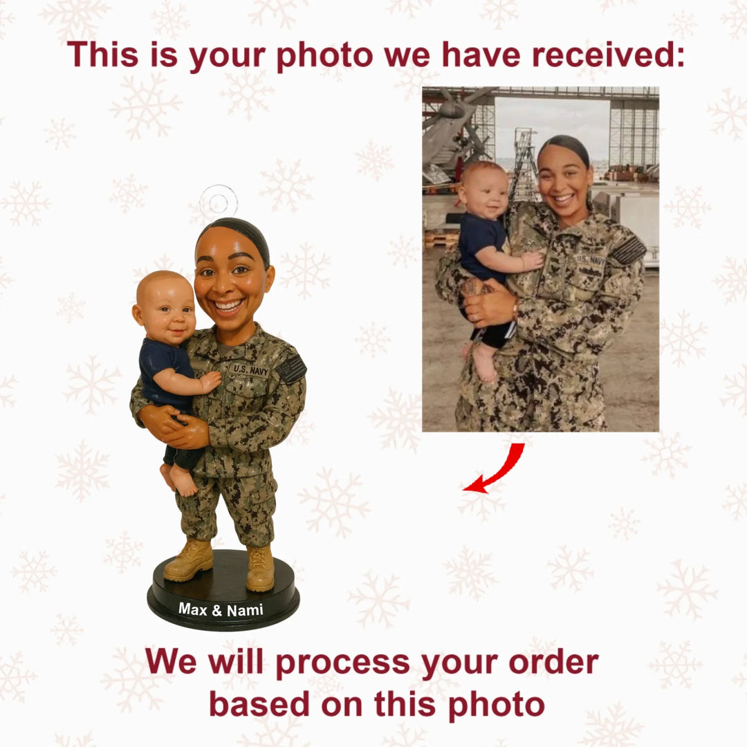 Proud Protector - Personalized Photo Mica Ornament - Christmas Gift For Soldiers, Veterans AGP0NL048