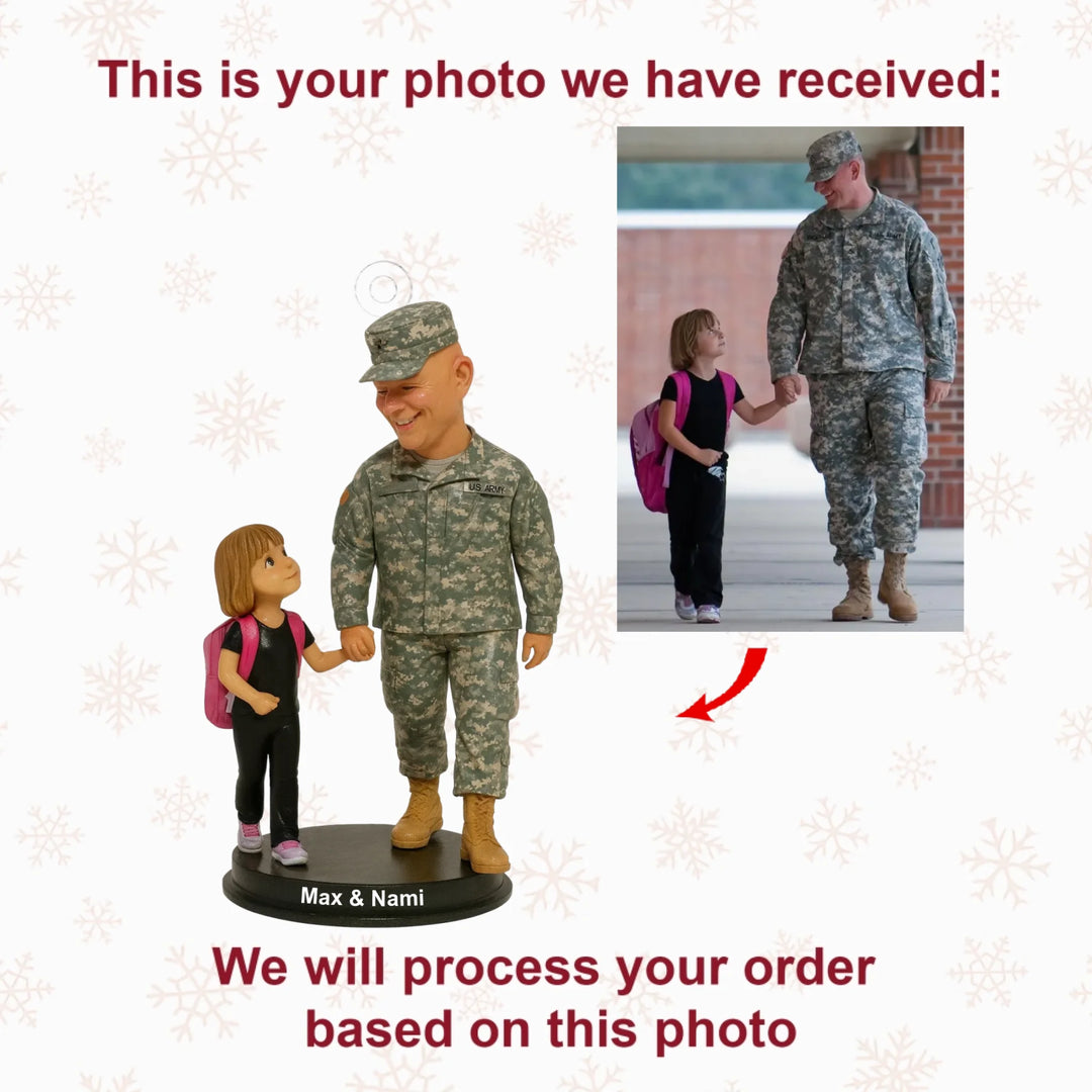My Hero, My Dad - Personalized Photo Mica Ornament - Christmas Gift For Soldiers, Veterans AGP0NL050