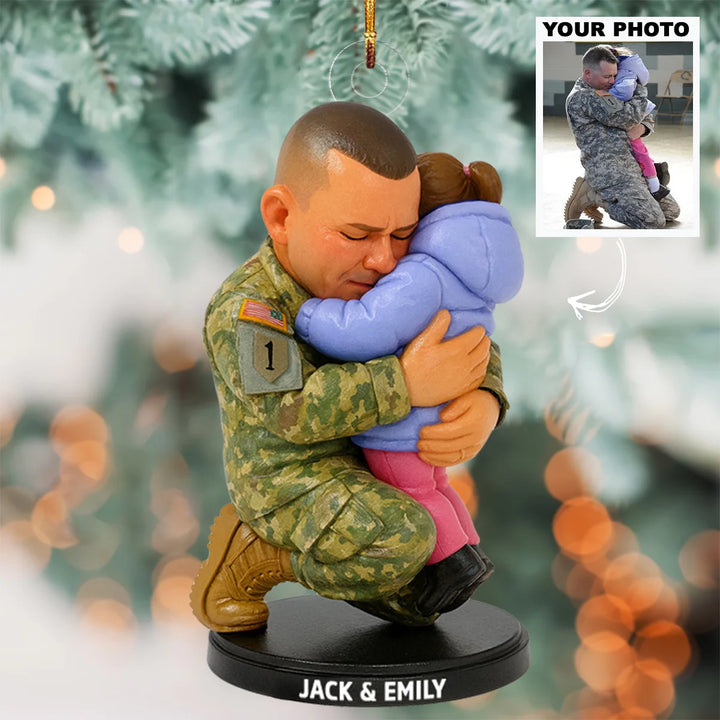 My Soldier, My World - Personalized Photo Mica Ornament - Christmas Gift For Soldiers, Veterans AGP0NL052