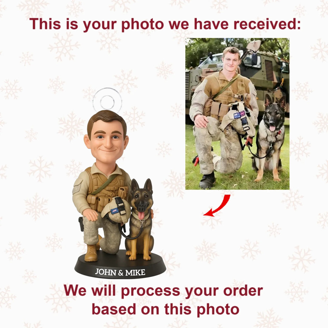 Paws Of Valor - Personalized Photo Mica Ornament - Christmas Gift For Soldiers, Veterans AGP0NL054