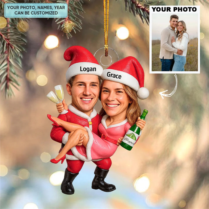 Soulmate Sparkle - Personalized Photo Mica Ornament - Christmas, Anniversary Gift For Couple, Husband, Wife AGP0VL031