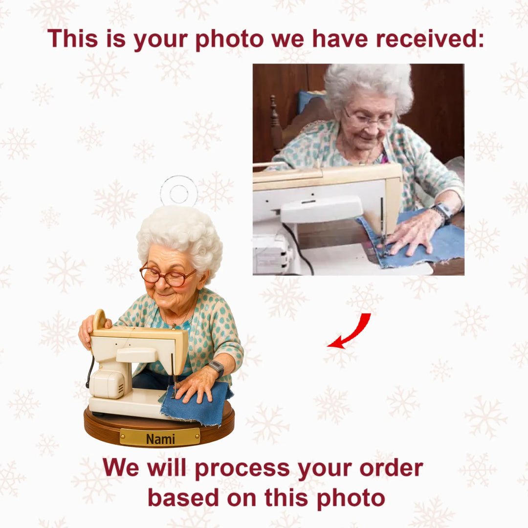 Sewn With Love - Personalized Photo Ornament - Christmas Gift For Sewing Lovers, Mom, Grandma AGP0HT24