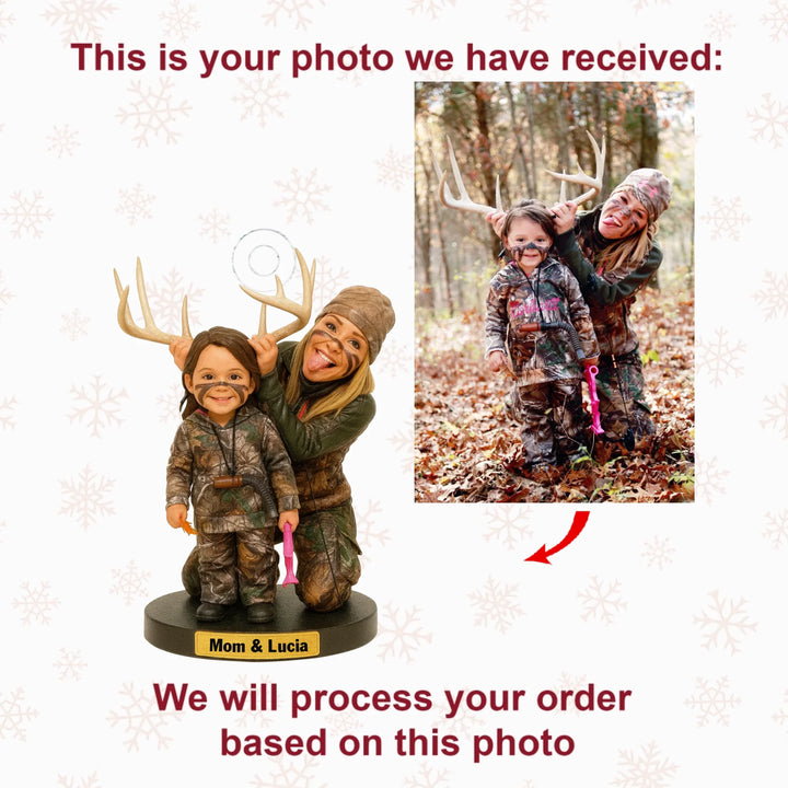 Mom & Mini Hunter - Personalized Photo Ornament - Christmas Gift For Hunting Lovers AGP0QQ030