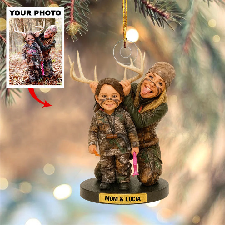 Mom & Mini Hunter - Personalized Photo Ornament - Christmas Gift For Hunting Lovers AGP0QQ030