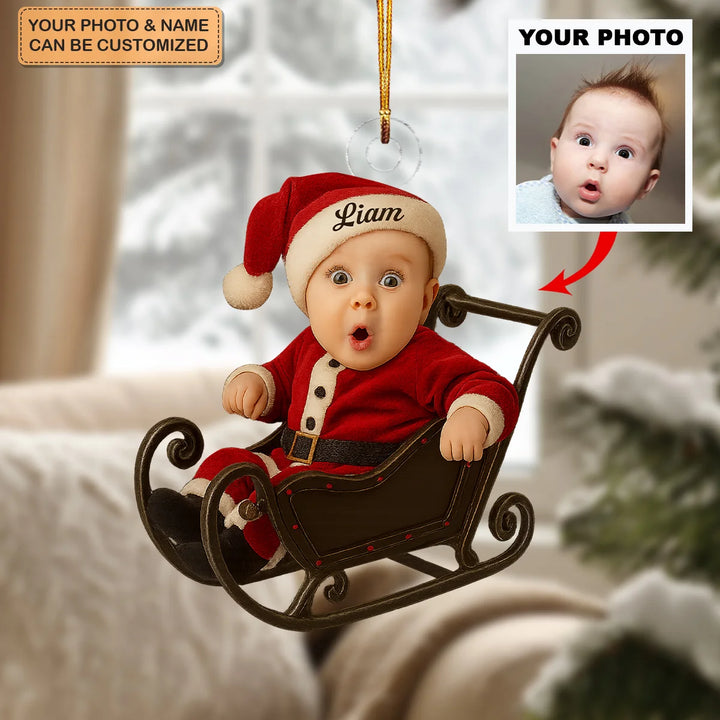 I’m the reason Santa’s running late! - Personalized Photo Mica Ornament - Christmas Gift For Family, Family Members AGP0VL032