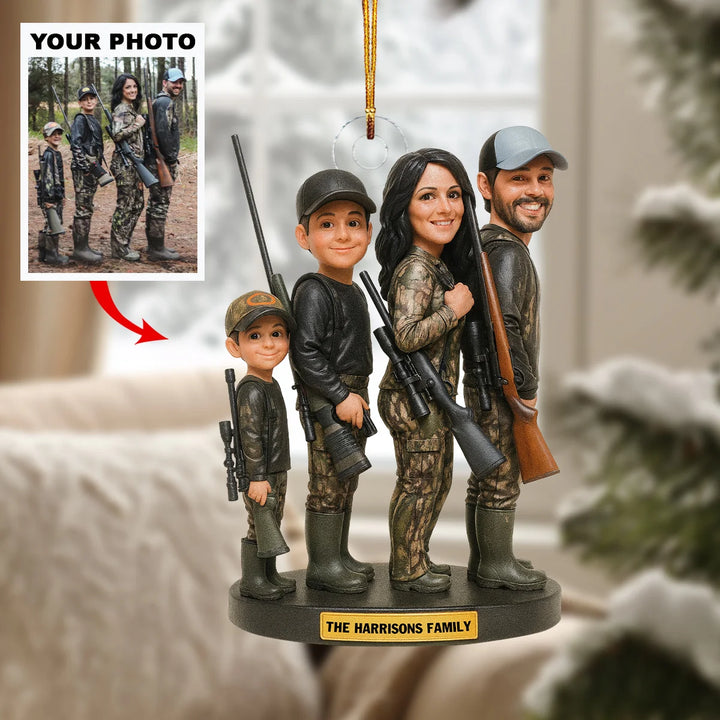 The Hunting Family - Personalized Photo Ornament - Christmas Gift For Hunting Lovers AGP0QQ031