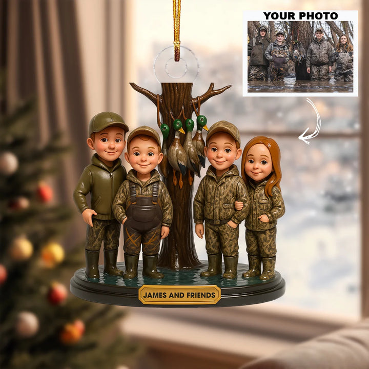 Young Hunters - Personalized Photo Ornament - Christmas Gift For Hunting Lovers AGP0QQ032
