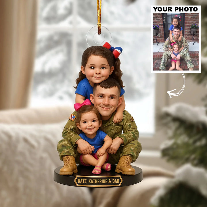 My Hero's Home - Personalized Photo Mica Ornament - Christmas Gift For Soldiers, Veterans AGP0QQ037