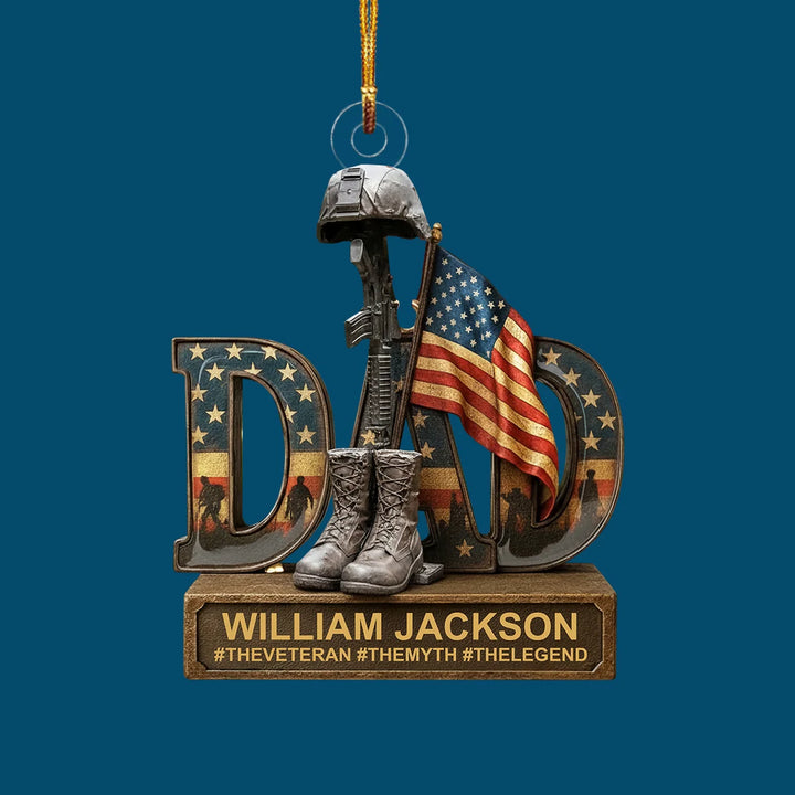 Honoring Our Hero - Personalized Custom Mica Ornament - Christmas Gift For Army Veteran