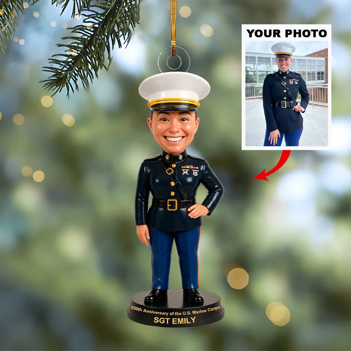 Marine Legacy - Personalized Photo Ornament - Christmas Gift For US Marines AGP0NL058