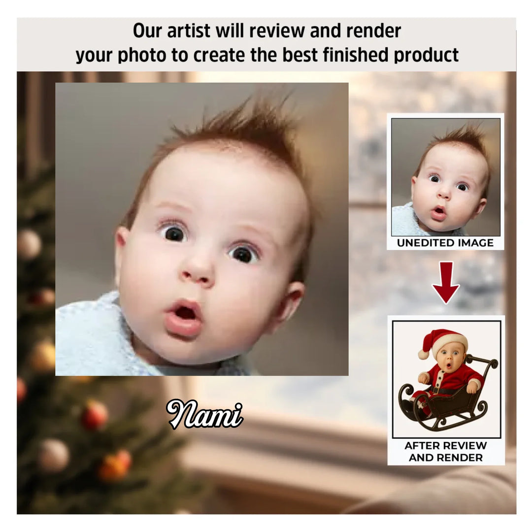 I’m the reason Santa’s running late! - Personalized Photo Mica Ornament - Christmas Gift For Family, Family Members AGP0VL032