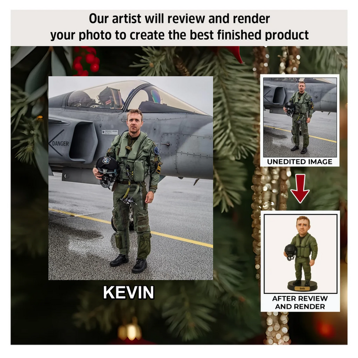 Brave Hero - Personalized Photo Ornament - Christmas Gift For Soldiers, Veterans AGP0QQ038