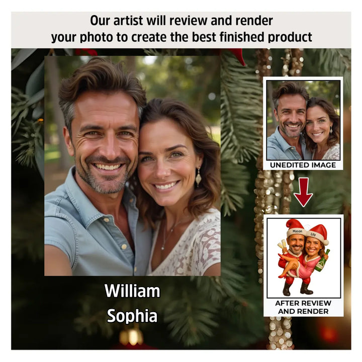 Soulmate Sparkle - Personalized Photo Mica Ornament - Christmas, Anniversary Gift For Couple, Husband, Wife AGP0VL031