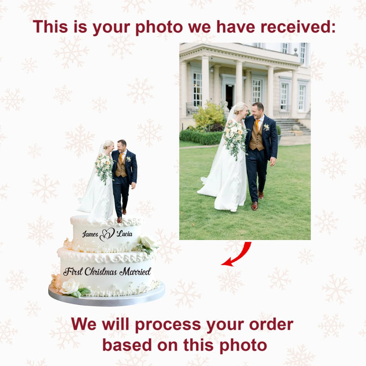 First Christmas as One - Personalized Photo Mica Ornament - Christmas Gift For Couples AGCDH007
