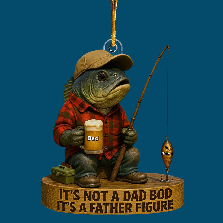 Fishing Legend Dad - Custom Shape Mica Ornament - Christmas Gift For Family Members, Fishing Lovers