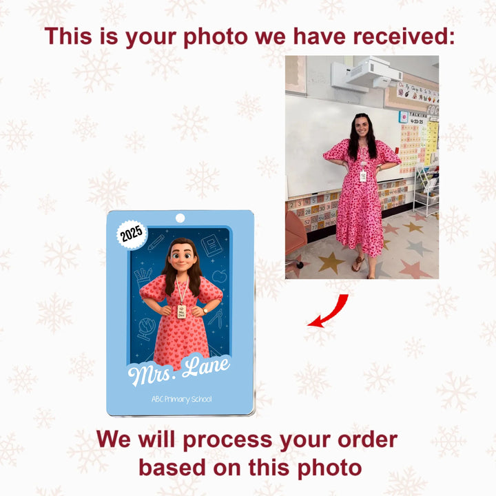 The Heart Of The Classroom - Personalized Photo Mica Ornament - Christmas Gift For Teachers UPL0LDH014