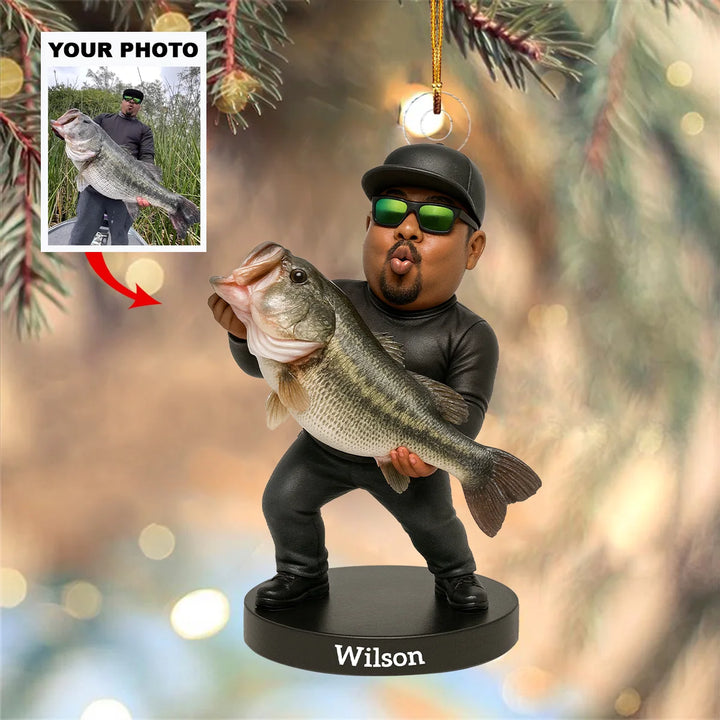 The Master Of Bass Catching - Personalized Photo Mica Ornament - Christmas Gift For Fishing Lovers AGP0QQ042