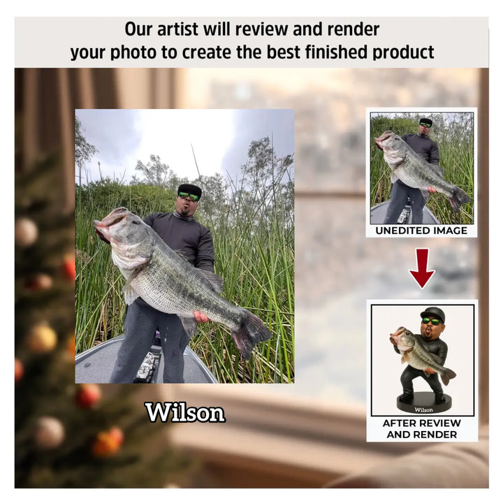 The Master Of Bass Catching - Personalized Photo Mica Ornament - Christmas Gift For Fishing Lovers AGP0QQ042