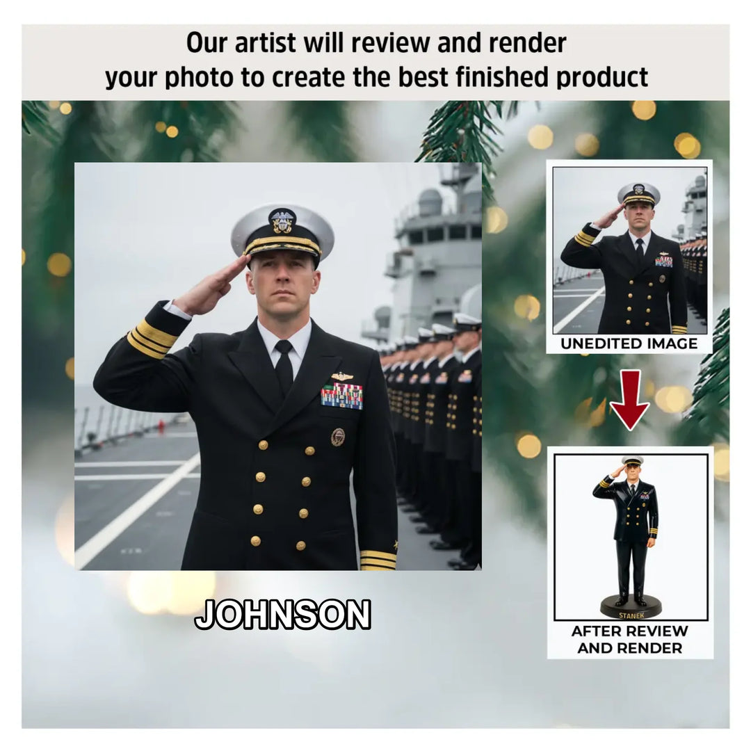 Navy Pride - Personalized Photo Ornament - Christmas Gift For US Navy AGP0NL065