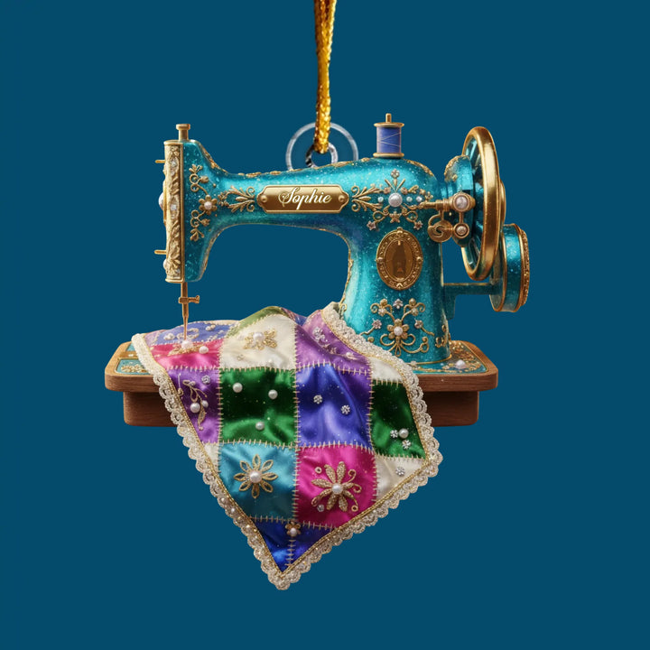 Stitch by Stitch - Customized Mica Ornament - Christmas Gift For Sewing Lovers