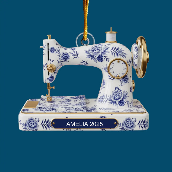 Sewing Memories - Customized Mica Ornament - Christmas Gift For Sewing Lovers