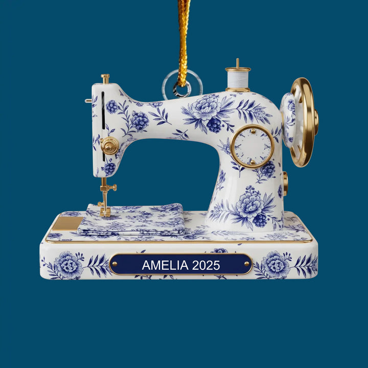 Sewing Memories - Customized Mica Ornament - Christmas Gift For Sewing Lovers