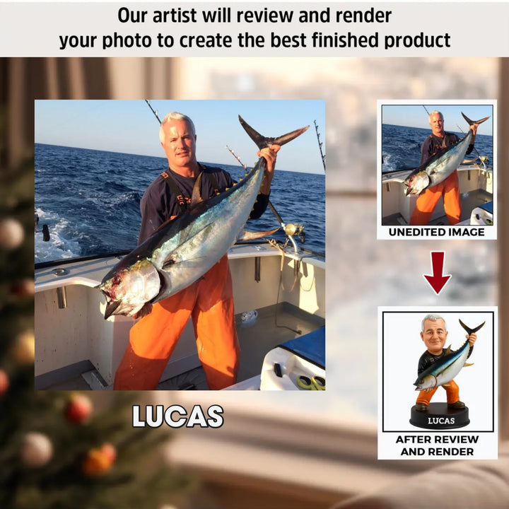 The Tuna Master - Personalized Photo Ornament - Gift For Fishing Lovers AGP0HT002
