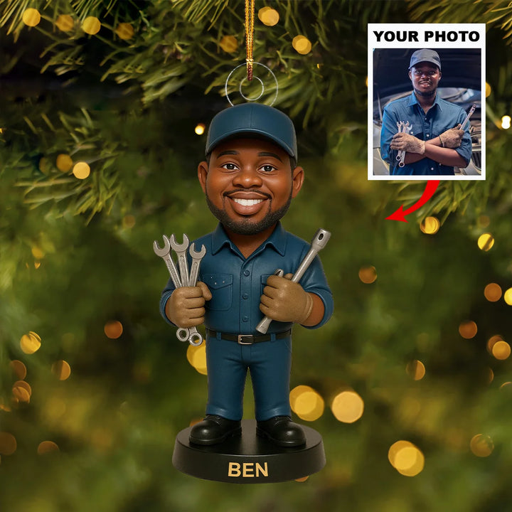 Grease & Grace- Personalized Photo Ornament - Christmas Gift For Mechanic AGP0QQ045