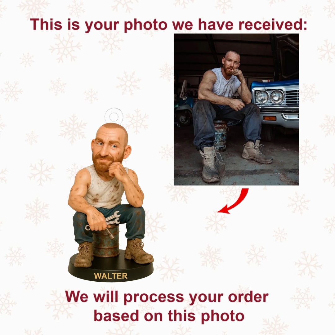 The Garage's Master - Personalized Photo Ornament - Christmas Gift For Mechanic AGP0QQ046