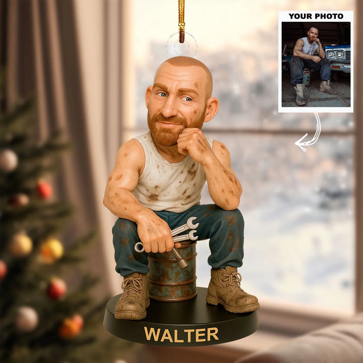 The Garage's Master - Personalized Photo Ornament - Christmas Gift For Mechanic AGP0QQ046