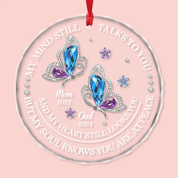 Wings Of Heaven - Circle Glass Memorial Ornament - Christmas Gift For Family Members