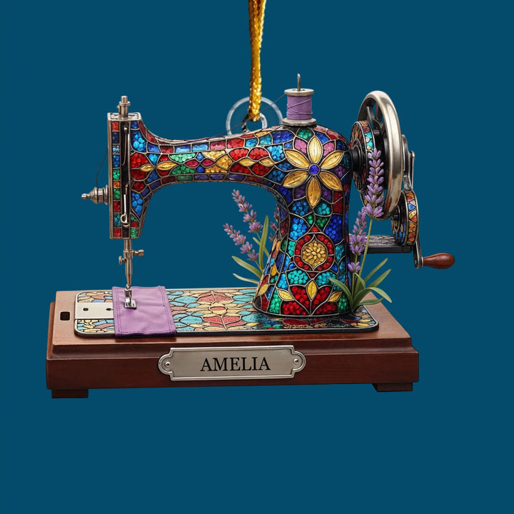 Sew in Love - Customized Mica Ornament - Christmas Gift For Sewing Lovers