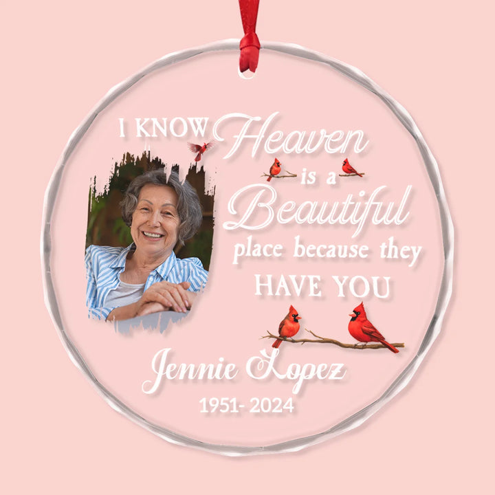 Song of Cardinals - Circle Glass Memorial Ornament - Christmas Gift For Family Members