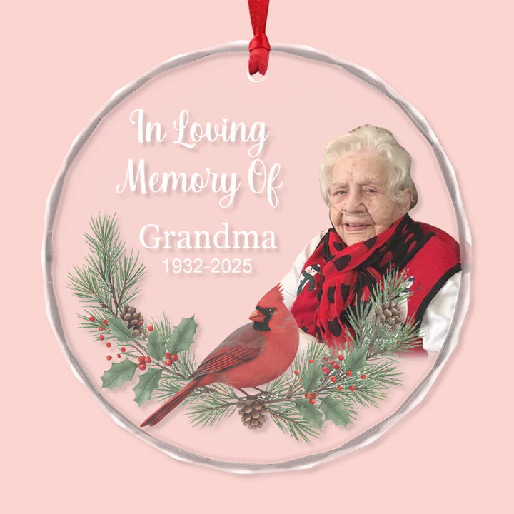 Always With Us - Circle Glass Ornament - Christmas Gift For Family Members