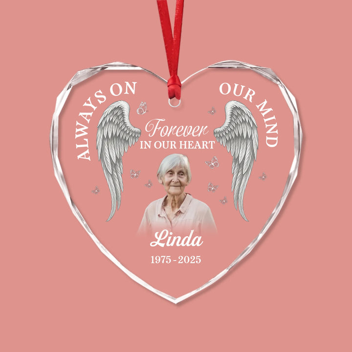 In The Arm Of Angels  - Heart Glass Memorial Ornament - Christmas Gift For Family Members - AGCQQ002