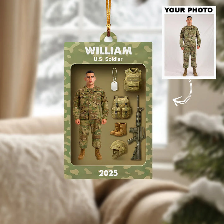 Honor and Duty - Personalized Photo Ornament - Christmas Gift For Soldiers, Army Veterans, And Military Families AGP0HT029