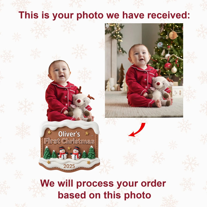 First Christmas Magic - Personalized Photo Mica Ornament - Christmas Gift For Family Member, Kids AGCNL005