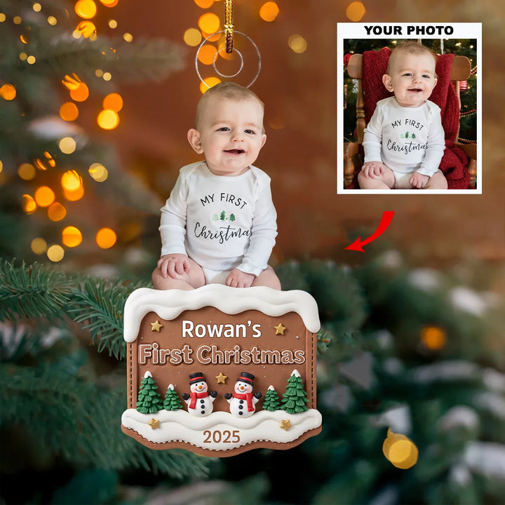 First Christmas Magic - Personalized Photo Mica Ornament - Christmas Gift For Family Member, Kids AGCNL005
