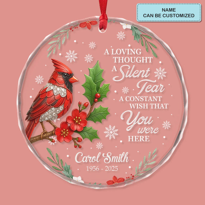 Heaven's Whispers - Circle Glass Memorial Ornament - Christmas Gift For Family Members