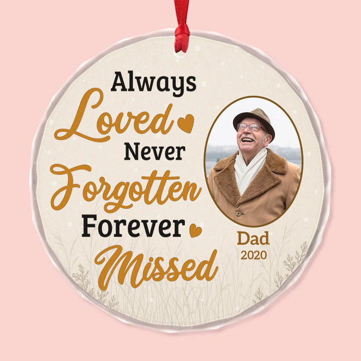 Love Beyond The Stars - Circle Glass Memorial Ornament - Christmas Gift For Family Members