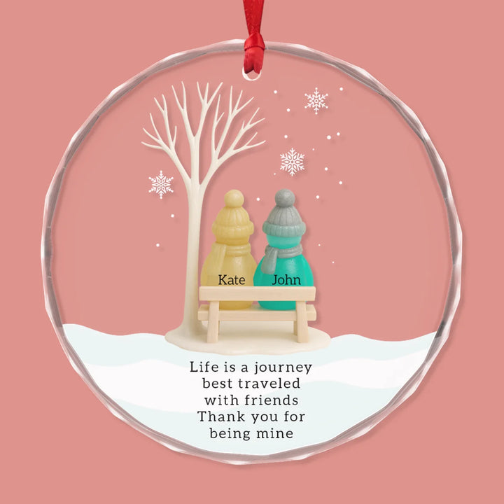 Sea Glass Nativity - Circle Glass Ornament - Christmas Gift For Family Members