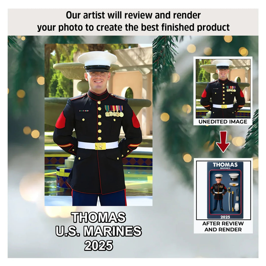 Guardian of the Seas – Personalized Photo Ornament – Christmas Gift For U.S. Marines AGP0HT030